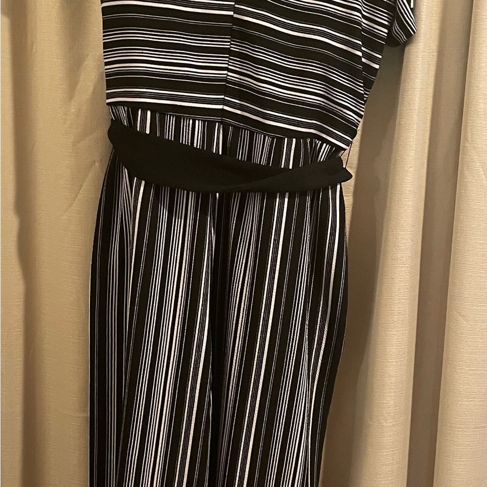 Roz & Ali Monochrome Striped Jumpsuit